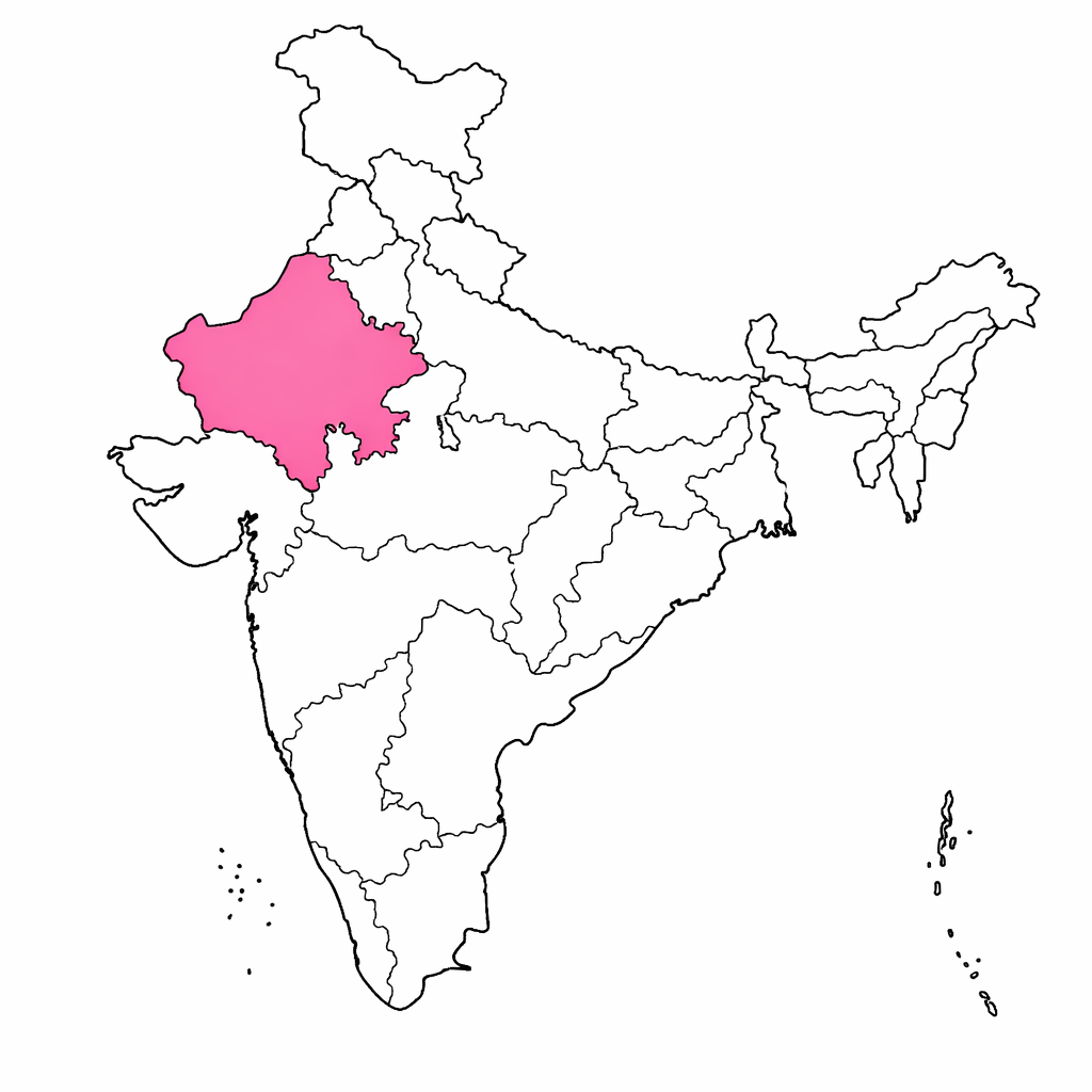 Rajasthan Highlighted Map