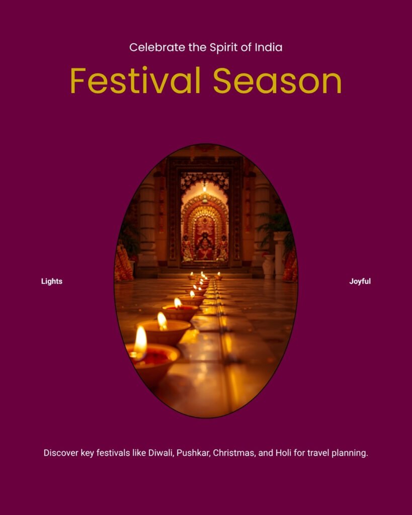 India's Oct–Mar high season overlaps its fullest festival calendar. A guide for agencies: Diwali, Pushkar, Christmas and Holi windows, and how they affect pricing and access.